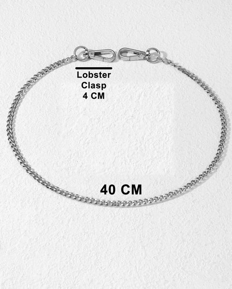 Its 4 You Single layer Side Pant Chain,Jean Chain,Curb Chain, (For Womens Ans Mens) Sterling Silver Plated Stainless Steel Chain - Image 8