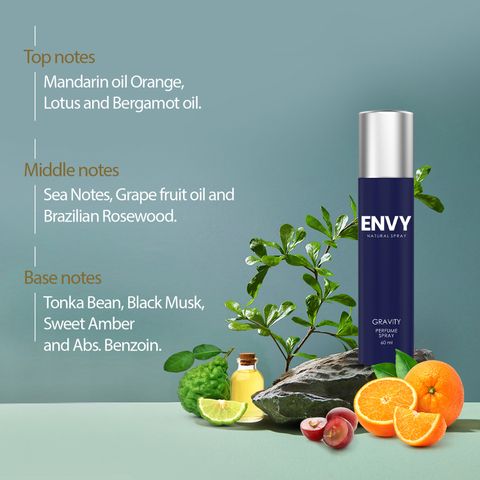 Envy Gravity, Bold & Black Natural Spray |Premium & Long Lasting| Eau de Parfum - 60 ml (For Men) - Image 7