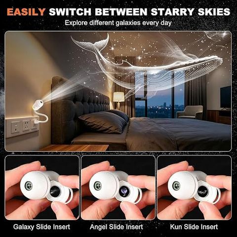 Primart 8-in-1 Slide Starry Sky Night Light Projector (White) - Image 4