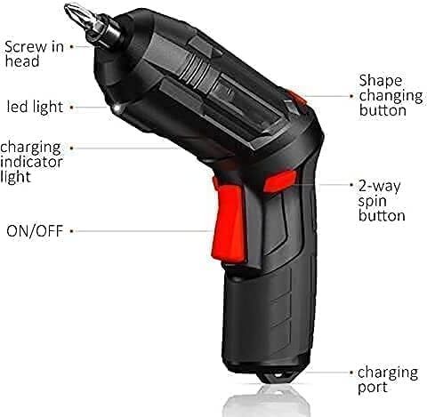 viorique Rechargeable Wireless Drill Machine Kit Power Drill Screw Gun Tool Combination Screwdriver Set (Pack of 1) - Image 5