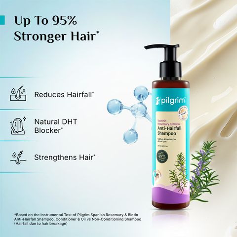 Pilgrim Spanish Rosemary Biotin Shampoo For Men & Women | Reduce Hair Loss & Breakage (200 ml) - Image 3