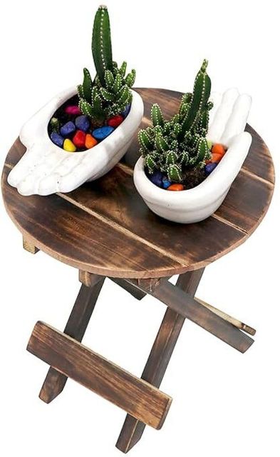 Giftoshopee Solid Wood Corner Table, Wooden Finish - Image 3