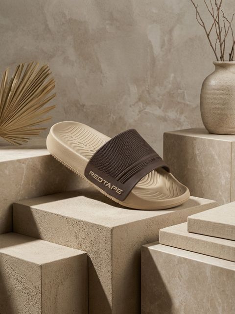 RED TAPE Men Slides Beige Size 8 - Image 7