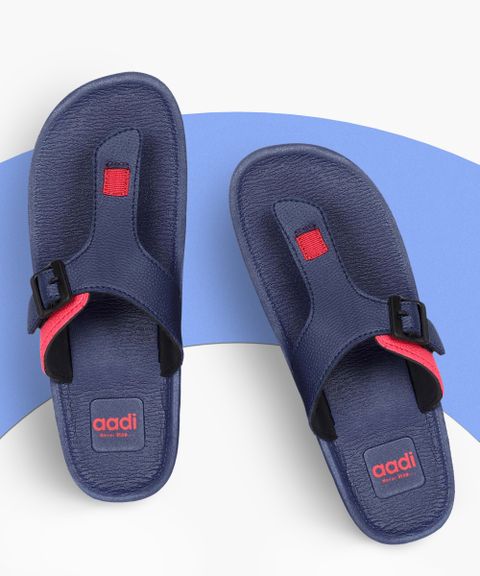 aadi Men Slippers Blue Red Size 10 - Image 8