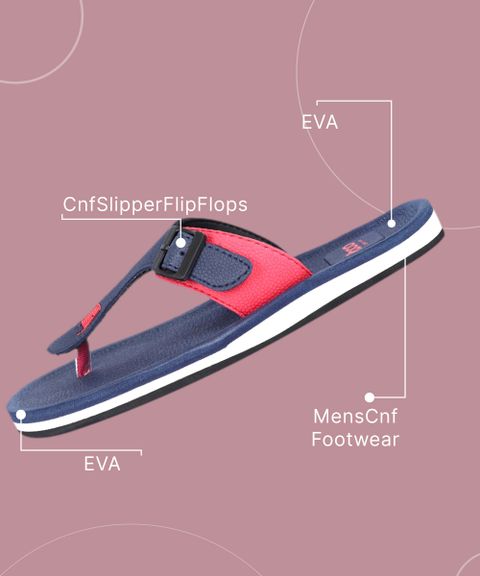 aadi Men Slippers Blue Red Size 10 - Image 7