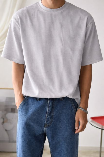 RUNNING MACHINE Men Grey Polyester Round Neck T-Shirt - Image 7