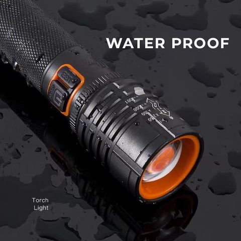 UNZAG High Power LED Waterproof Rechargeable Torch (Black) - Image 8