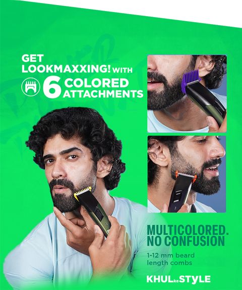 BOMBAY SHAVING COMPANY POWER PLAY NXT BEARD TRIMMER Trimmer 90 min Runtime 6 Length Settings (Multicolor) - Image 7