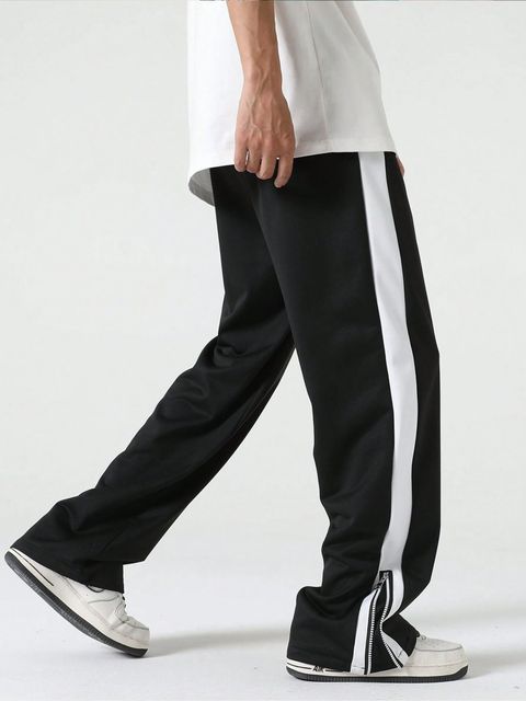 Paralians Men Solid, Striped Black Track Pants - Image 7