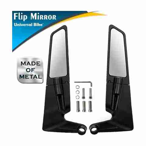 ASRYD Manual Rear View Mirror For Suzuki, KTM, BMW, Yamaha, Bajaj, Honda, Hero, Royal Enfield, TVS Universal For Bike (Right, Left) - Image 5