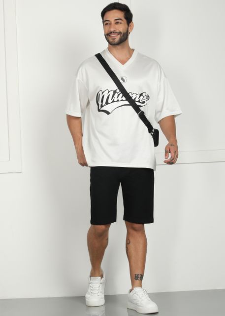 DENIM LOOK Solid Men Denim Black Baggy Shorts - Buy DENIM LOOK