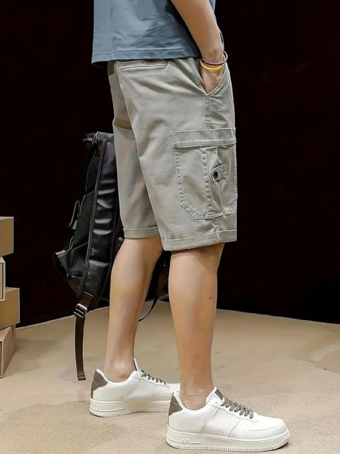 BELLSTONE Solid Men Grey Cargo Shorts - Image 7