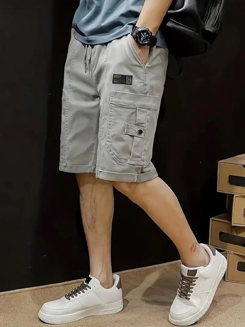 BELLSTONE Solid Men Grey Cargo Shorts - Image 8