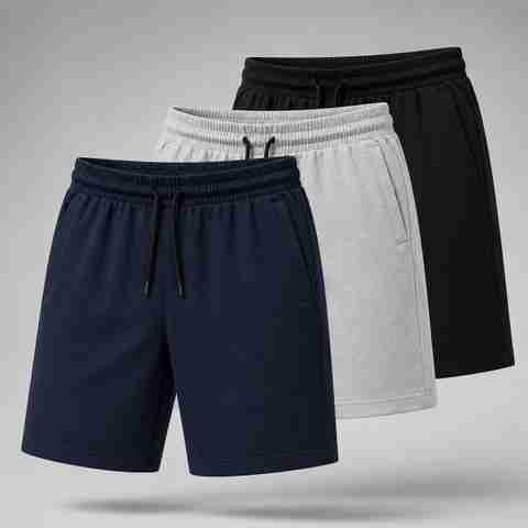 TENRUN Pack of 3 Solid Men Multicolor Basic Shorts - Image 5