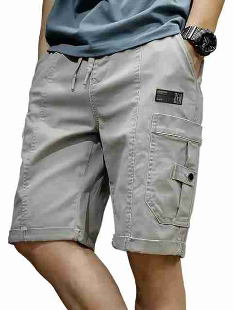 BELLSTONE Solid Men Grey Cargo Shorts - Image 5