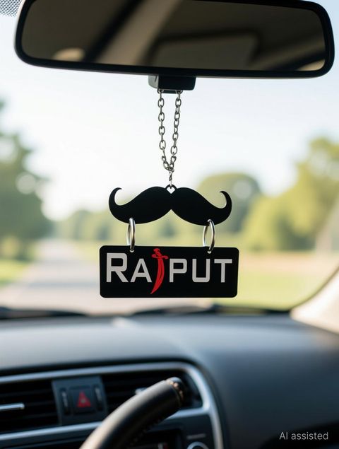 Sunder Kaya Car Hanging Accessories Rajput with Moustache Printed Showpiece Decorative Showpiece - 8 cm (Plastic, Multicolor) - Image 6