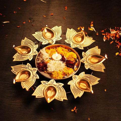 M A Handicraft Decorative Metal Urli Bowl, 5 cm, Gold - Image 6