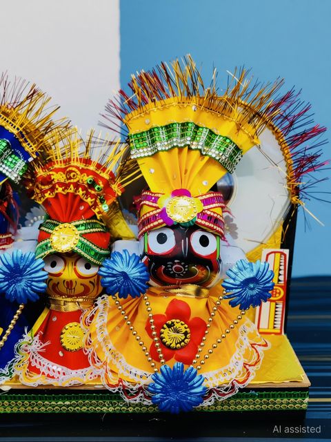 Dhaksh Handicrafts Jagannath Besha Idol Decorative Showpiece - 10 cm, - Image 7