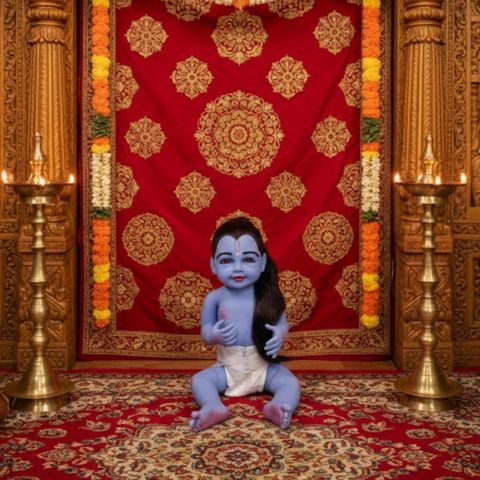 Redham Silicone Laddu Gopal Idol, 60 cm, Blue - Image 8