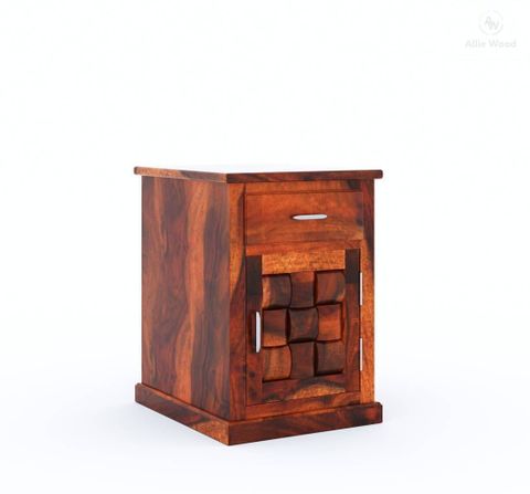 Devsignature Solid Sheesham Wood Bed Side Table For Bed Room Solid Wood End Table (Finish Color - Honey Oak Finish, Pre-assembled) - Image 6