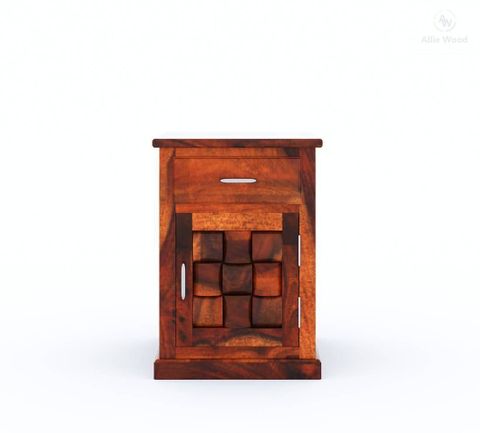 Devsignature Solid Sheesham Wood Bed Side Table For Bed Room Solid Wood End Table (Finish Color - Honey Oak Finish, Pre-assembled) - Image 5