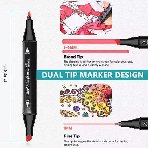 3D METRO SUPER STORE Marker Pen 80 PCS Drawing set Nib Sketch Pens with Washable Ink (Set of 1, Multicolor) - Image 7