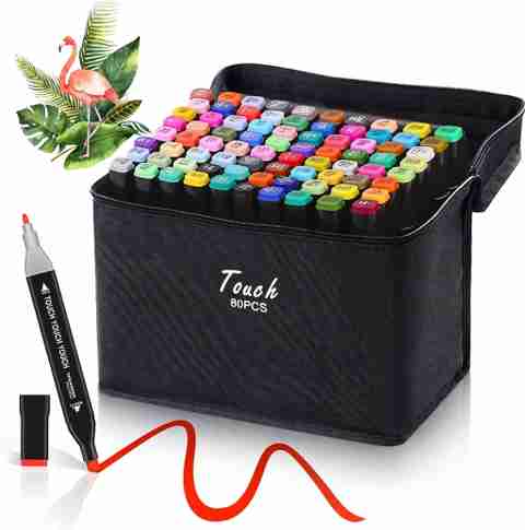 3D METRO SUPER STORE Marker Pen 80 PCS Drawing set Nib Sketch Pens with Washable Ink (Set of 1, Multicolor) - Image 5