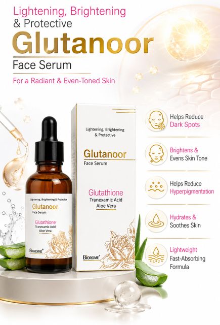 best glutathione serum for skin whitening in india Biorome Glutanoor Face l Brightening & Tranexamic Acid Serum with Aloe Vera Price Liposomal BPC-157+KPV, Quicksilver Scientific Format:30 caps Purec lotion and serum
