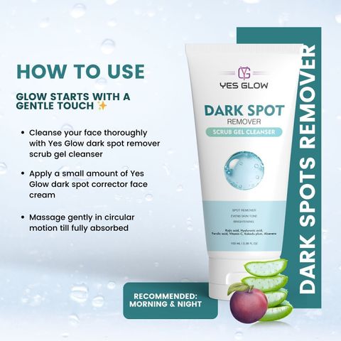 YES GLOW Dark Spot Remover Scrub Gel Cleanser (100 ml) - Image 6