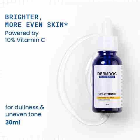 DermDoc 10% Vitamin C Brightening Face Serum 30ml - Image 3