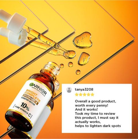GARNIER Bright Complete Night Vitamin C Serum With 10% Pure Vitamin C for Bright Skin (15 ml) - Image 7