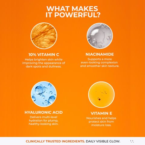 Aqueria 10% Vitamin C Face Serum with Niacinamide & Hyaluronic Acid, - Image 8