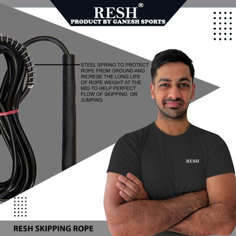 Resh (Black) Skipping Rope Freestyle Skipping Rope (Black, Length: 275 cm) - Image 6