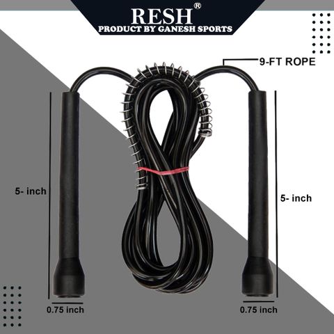 Resh (Black) Skipping Rope Freestyle Skipping Rope (Black, Length: 275 cm) - Image 7