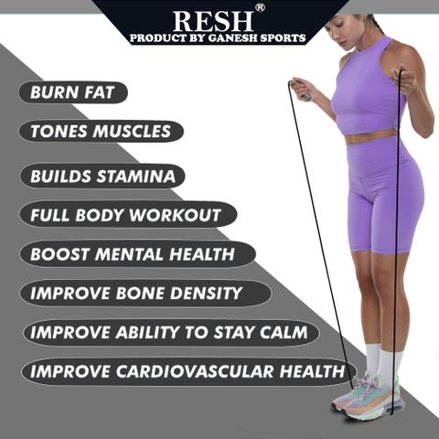 Resh (Black) Skipping Rope Freestyle Skipping Rope (Black, Length: 275 cm) - Image 8
