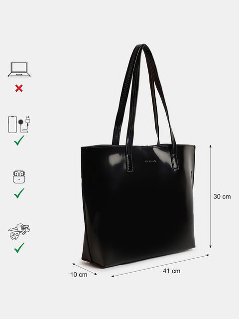 Fastrack Black Women Tote Fits Upto 14'' Laptop - Image 8