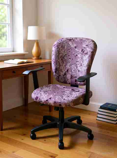Cortina Polyester 1 Seater Chair Floral Cover (Blue, Black) - Image 5
