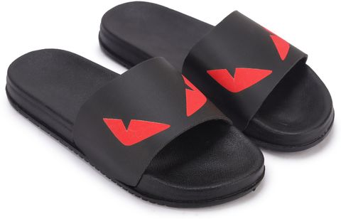 Lavavs Unisex Slides Black Red Size 7 - Image 6