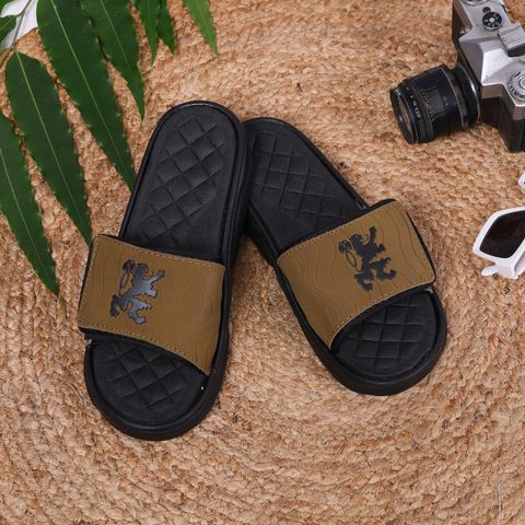 STYLE HEIGHT Men Slides (Tan , 9) - Image 7