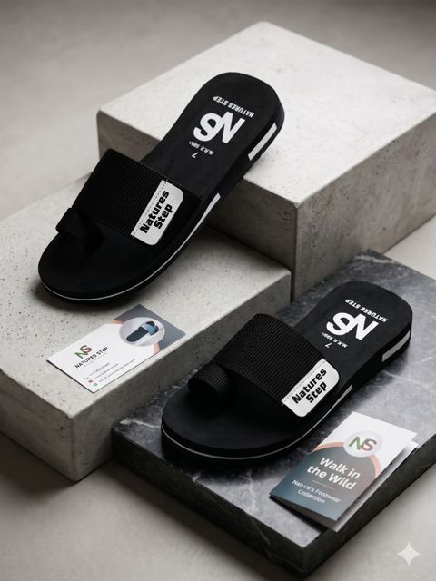 natures step Men Flip Flops Black Size 7 - Image 6
