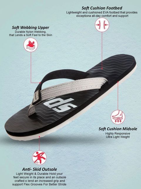 Sparx SFG-204 Men Flip Flops Black Grey 7 UK - Image 7