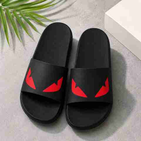 Lavavs Unisex Slides Black Red Size 7 - Image 5
