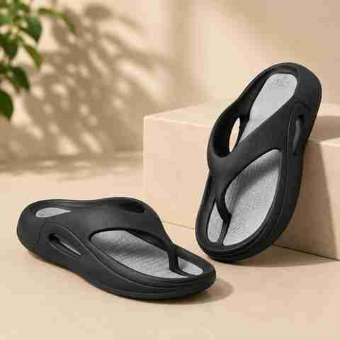 prouz Men Flip Flops (Black , 7) - Image 5