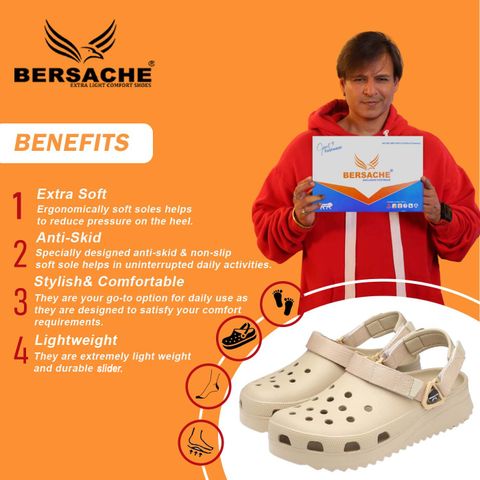 BERSACHE Men Slides Brown Size 9 - Image 6