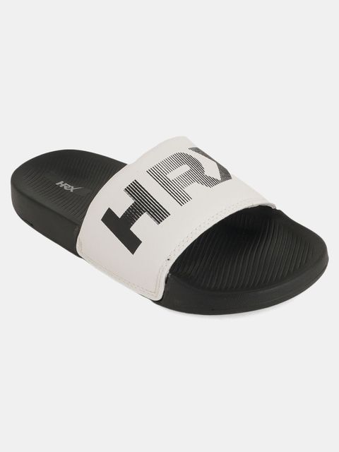 HRX by Hrithik Roshan HRX Men Slides Black White Size 8 - Image 6