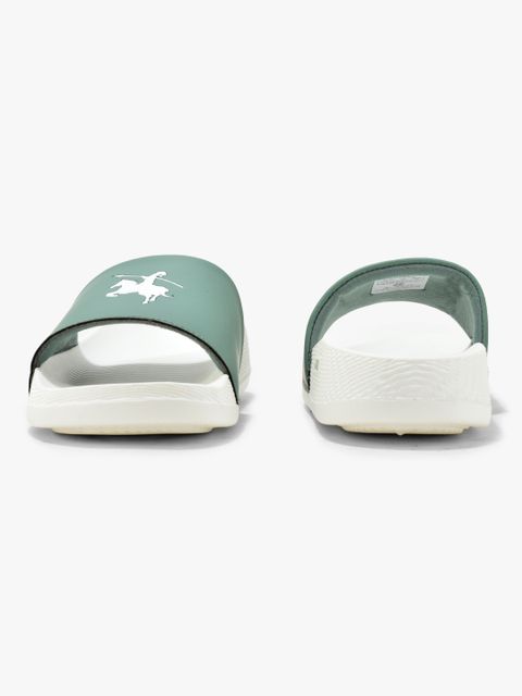 CANTABIL Men Slides (White, Green, Size 8) - Image 8