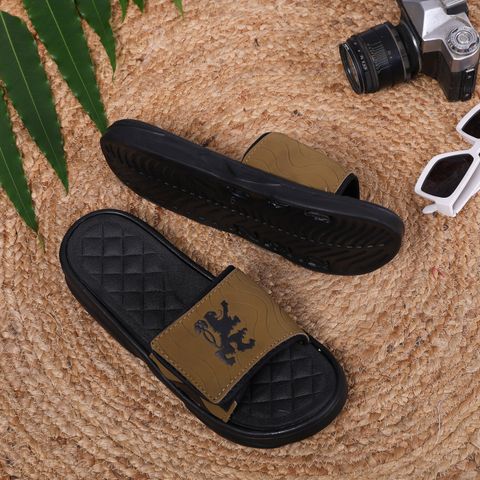 STYLE HEIGHT Men Slides (Tan , 9) - Image 6