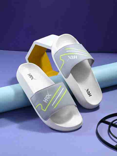 HRX by Hrithik Roshan HRX Men Slides (Grey, Off White, Green, Size 8) - Image 5
