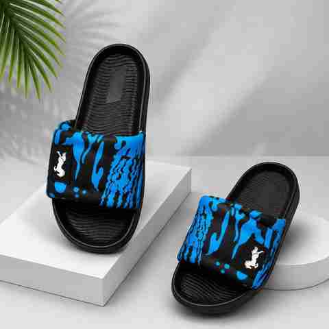 zolto Men Slides (Black, Blue, Size 7) - Image 5