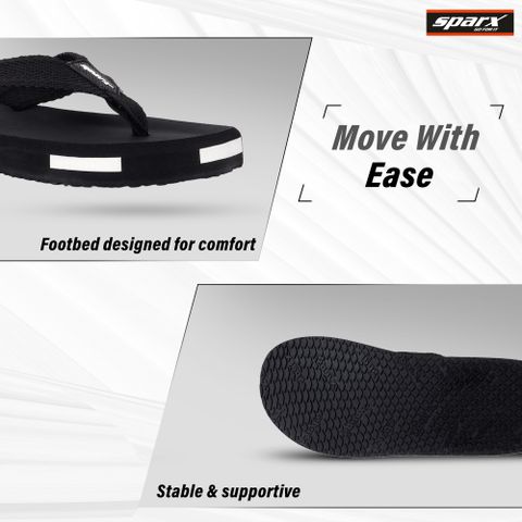 Sparx Men Flip Flops Black White Size 7 - Image 8